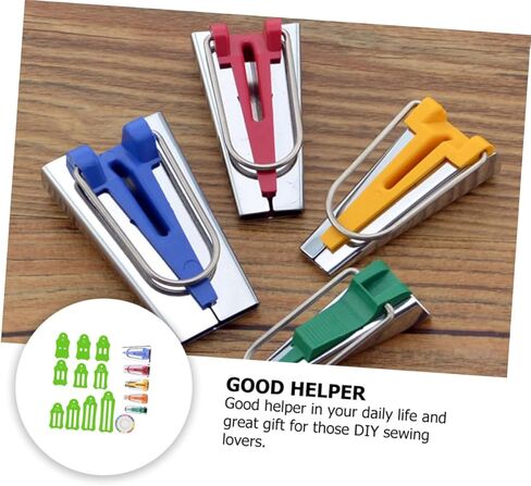 Gadpiparty 16PCS Fabric Bias Tape Maker Set for Quilting and Sewing Adjustable Bias Tape Maker Tools Multi-Color Options for DIY Crafts and Handmade Projects in Saudi Arabia