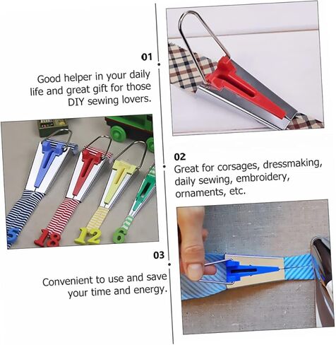 Gadpiparty 16PCS Fabric Bias Tape Maker Set for Quilting and Sewing Adjustable Bias Tape Maker Tools Multi-Color Options for DIY Crafts and Handmade Projects in Saudi Arabia