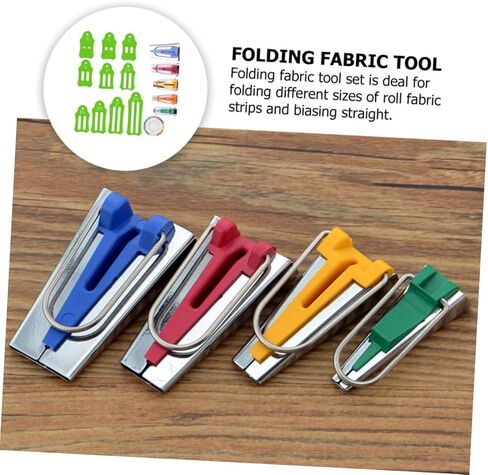 Gadpiparty 16PCS Fabric Bias Tape Maker Set for Quilting and Sewing Adjustable Bias Tape Maker Tools Multi-Color Options for DIY Crafts and Handmade Projects in Saudi Arabia