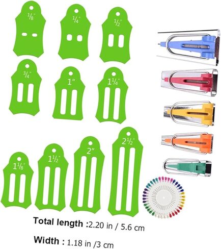 Gadpiparty 16PCS Fabric Bias Tape Maker Set for Quilting and Sewing Adjustable Bias Tape Maker Tools Multi-Color Options for DIY Crafts and Handmade Projects in Saudi Arabia
