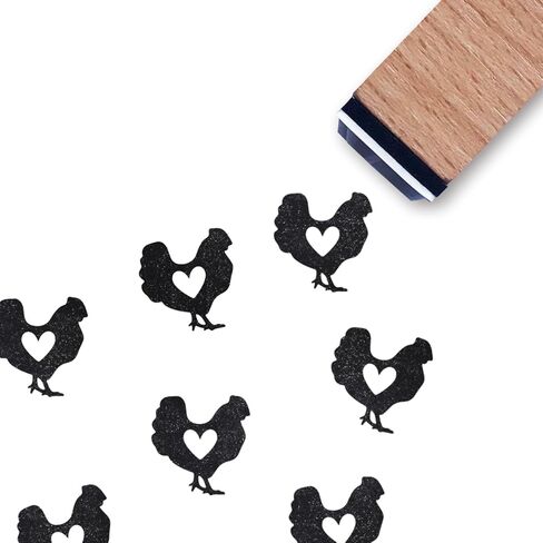 Chicken Heart Rubber Stamp, 3/5 Inch Small Mini Stamp for Scrapbooking Card Making Planner in Saudi Arabia