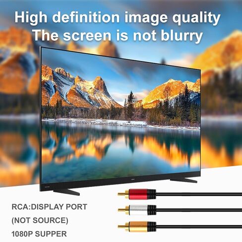 HDMI to RCA 6FT Cable with IC, HDMI Male to 3-RCA BK AV Cable Video Audio Component Converter Adapter 1080P Cable for TV HDTV DVD in Saudi Arabia