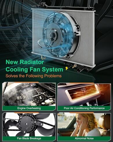 استبدال مجموعة مروحة تبريد الرادياتير لـ Ford Fiesta L4 1.6L 2011 2012 2013 2014 2015 2016 2017 2018 استبدال 621-503، 622500، FO3115186، 8V5Z8C607Q، BE8Z8C607A، BE8Z8C607B، FA70576 in Kuwait