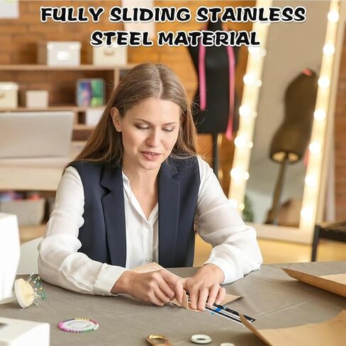 مسطرة خياطة اللحف من الألومنيوم، أداة قياس الخياطة المنزلقة، مساطر خياطة سوداء لمستلزمات المبتدئين in Saudi Arabia