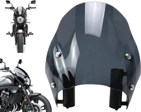 Motorcycle Windshield Fairing with Bracket Fixed Set for Vulcan S 650, Deflector Windscreen Mount Kits for Kawasaki S650 Vulcan S ABS SE Cafe EN650 VN650 2015-2025 Replacement Accessories Smoky Gray in Kuwait