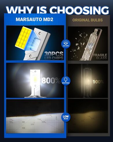 Marsauto 194 LED Bulbs T10 168 192 2825 W5W Replacement Bulbs for Interior Dome Map License Plate Lights Door Courtesy Trunk Lamp 480LM 6000K Xenon White（Pack of 10） in Kuwait