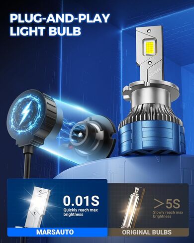 Marsauto 194 LED Bulbs T10 168 192 2825 W5W Replacement Bulbs for Interior Dome Map License Plate Lights Door Courtesy Trunk Lamp 480LM 6000K Xenon White（Pack of 10） in Kuwait