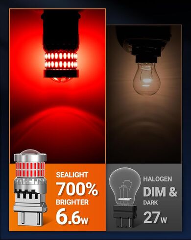 SEALIGHT 194 LED Bulb, 168 T10 LED Bulb Amber 2700k Yellow 2825 for Turn Signal Side Marker Dome Lights, 12V LED Bulb Cab Running Parking Tail Lights, (Pack of 10) in Saudi Arabia
