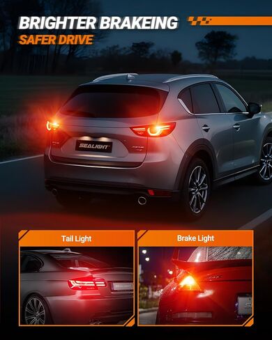 SEALIGHT 194 LED Bulb, 168 T10 LED Bulb Amber 2700k Yellow 2825 for Turn Signal Side Marker Dome Lights, 12V LED Bulb Cab Running Parking Tail Lights, (Pack of 10) in Saudi Arabia