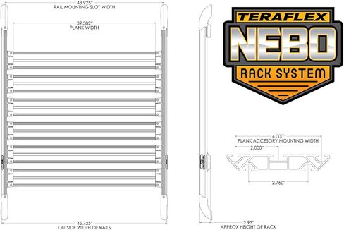 TeraFlex 4722050 JK Nebo Roof Rack Cargo Slat Kit (فضي) in Saudi Arabia