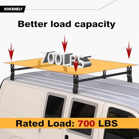 قضيب سلم متقاطع مناسب 2003-2022 Chevy Express|2003-2022 GMC Savana|1999-2014 ملحقات Econoline Utility Van لأنابيب قوارب الكاياك الخشبية وحامل البضائع بسعة 600 رطل مع سدادة 2 بار in Kuwait