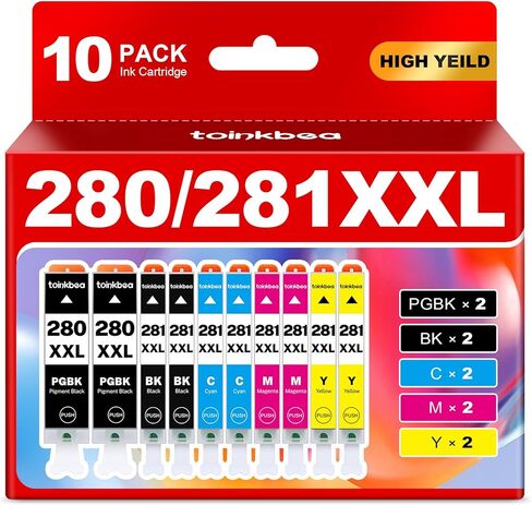 280 281 TR8620a Ink Cartridges High Yield Replacement for Canon PGI-280XXL CLI-281XXL 280XXL 280 281 XXL for Color Printer Pixma TR8600 TR8622a TR8620 TR8520 TS9120 TS9521c TS6120 TS8220 ink 10-Pack in Kuwait