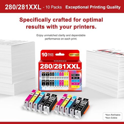 280 281 TR8620a Ink Cartridges High Yield Replacement for Canon PGI-280XXL CLI-281XXL 280XXL 280 281 XXL for Color Printer Pixma TR8600 TR8622a TR8620 TR8520 TS9120 TS9521c TS6120 TS8220 ink 10-Pack in Kuwait
