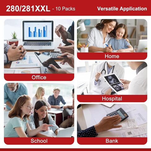 280 281 TR8620a Ink Cartridges High Yield Replacement for Canon PGI-280XXL CLI-281XXL 280XXL 280 281 XXL for Color Printer Pixma TR8600 TR8622a TR8620 TR8520 TS9120 TS9521c TS6120 TS8220 ink 10-Pack in Kuwait