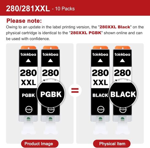 280 281 TR8620a Ink Cartridges High Yield Replacement for Canon PGI-280XXL CLI-281XXL 280XXL 280 281 XXL for Color Printer Pixma TR8600 TR8622a TR8620 TR8520 TS9120 TS9521c TS6120 TS8220 ink 10-Pack in Kuwait