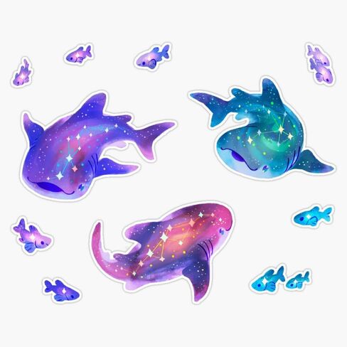 MAGNET Cosmic Whale Shark Magnetic Vinyl Sticker Decal Magnet 5" in Saudi Arabia