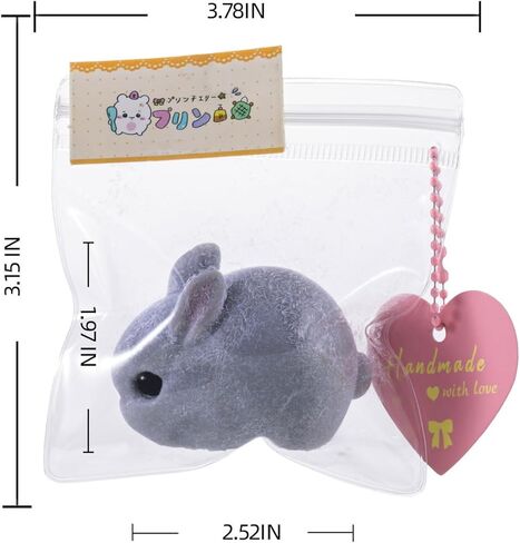 Taba Rabbit Squishy Toy –Handmade Ultra-Soft Stress Relief Companion 2PCS Set (White & Gray) | Squishy Fidget Toys| Premium Non-Toxic Silicone | Cute & Collectible Gift in Saudi Arabia