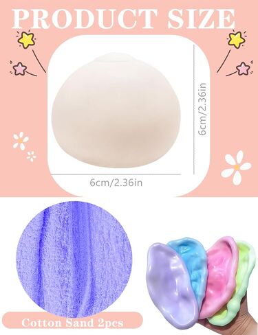 Gezan Shapeable Squishy Toys Stress Balls Stress Relief Sand Glutinous Balls Fidget Toys for Adults Anxiety Relief (Blue,Purple) in Kuwait