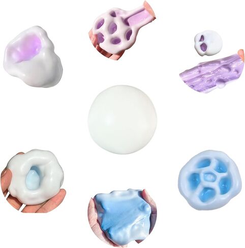 Gezan Shapeable Squishy Toys Stress Balls Stress Relief Sand Glutinous Balls Fidget Toys for Adults Anxiety Relief (Blue,Purple) in Kuwait
