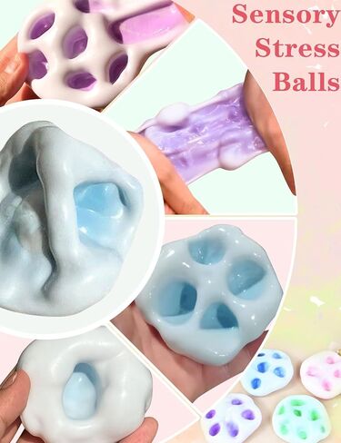 Gezan Shapeable Squishy Toys Stress Balls Stress Relief Sand Glutinous Balls Fidget Toys for Adults Anxiety Relief (Blue,Purple) in Kuwait