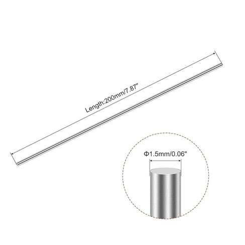 uxcell 1mm x 100mm 304 Stainless Steel Solid Round Rod for DIY Craft - 10pcs in Saudi Arabia
