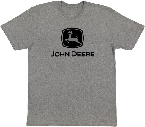 John Deere Mens Short Sleeve Graphic Tee Trademark-Charcoal-Large in Saudi Arabia