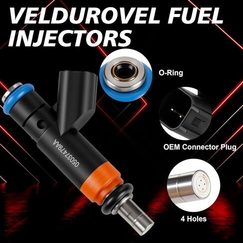5037479AC Set of 8 Fuel Injectors Hemi 5.7L V8 Compatible with 2009-2018 Ram 1500, 2009-2017 Ram 2500, 2010-2016 2018 Dodge Charger, 2009-2018 Jeep Grand Cherokee OE-05037479AA FJ732 in Kuwait