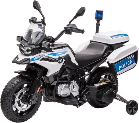 Licensed BMW Electric Police Motorcycle for Kids, 12V Ride On Motorcycle with Training Wheels, 2 Speeds (1.86-4.35mph), LED Headlights, MP3 Player & Storage Box, Gift for Boys & Girls in Saudi Arabia