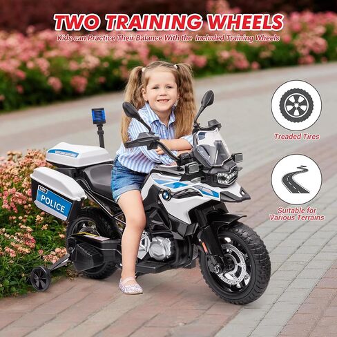 دراجة نارية كهربائية مرخصة من BMW للأطفال، دراجة نارية للركوب 12 فولت مع عجلات تدريب، سرعتان (1.86-4.35 ميل في الساعة)، مصابيح أمامية LED، مشغل MP3 وصندوق تخزين، هدية للأولاد والبنات in Saudi Arabia
