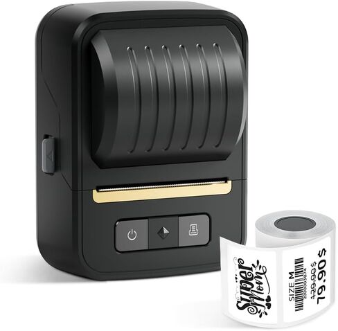 Mini Label Printer, Label Maker, Sticker Maker Machine, Bluetooth Thermal Address Label Printer for Small Business, Barcode, Address, Logo, Clothing, Sticker Printer for Phones & PC in Saudi Arabia