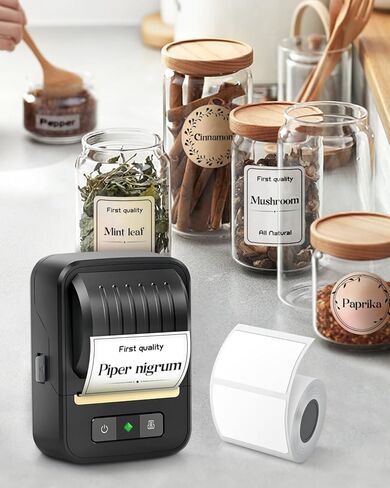 Mini Label Printer, Label Maker, Sticker Maker Machine, Bluetooth Thermal Address Label Printer for Small Business, Barcode, Address, Logo, Clothing, Sticker Printer for Phones & PC in Saudi Arabia