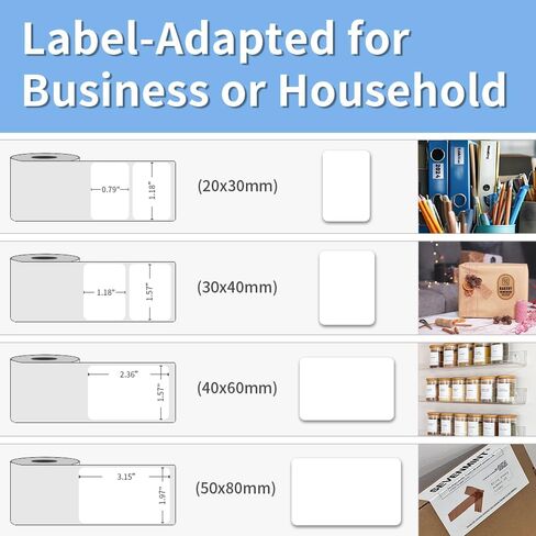 Mini Label Printer, Label Maker, Sticker Maker Machine, Bluetooth Thermal Address Label Printer for Small Business, Barcode, Address, Logo, Clothing, Sticker Printer for Phones & PC in Saudi Arabia