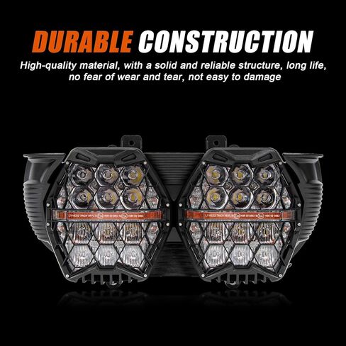 PSLER 240W Motorcycle Led Headlight Dual Vision Honeycomb Bright Dual Led Headlight Honeycomb With 3 Lighting Modes For Road Glide 2015-2024 in Saudi Arabia