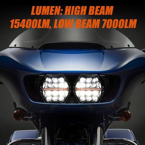 PSLER 240W Motorcycle Led Headlight Dual Vision Honeycomb Bright Dual Led Headlight Honeycomb With 3 Lighting Modes For Road Glide 2015-2024 in Saudi Arabia