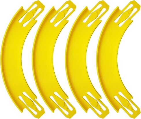 نسخة مطورة من موصلات مضمار السباق المتوافقة مع العجلات الساخنة، دوران 90 درجة، بناء مسارات سباق ملحمية، 4 عبوات باللون الأصفر in Kuwait