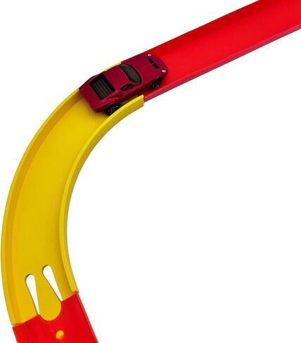 نسخة مطورة من موصلات مضمار السباق المتوافقة مع العجلات الساخنة، دوران 90 درجة، بناء مسارات سباق ملحمية، 4 عبوات باللون الأصفر in Kuwait