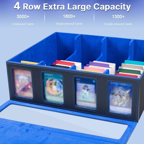 5-Row 3900+ Trading Card Storage Box for MTG, Card Deck Box with Snap-fit Design, 5 Card Sleeves, 10 Stoppers, 80 Dividers and 1 Dice Tray (Black-Grey) in Saudi Arabia
