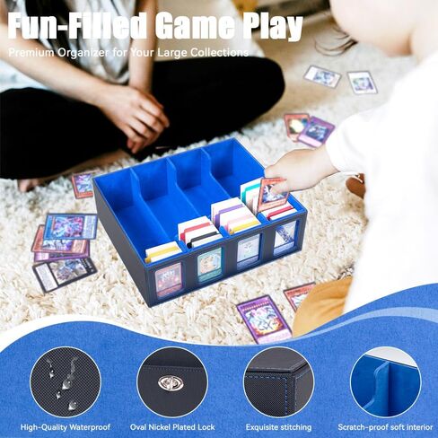 5-Row 3900+ Trading Card Storage Box for MTG, Card Deck Box with Snap-fit Design, 5 Card Sleeves, 10 Stoppers, 80 Dividers and 1 Dice Tray (Black-Grey) in Saudi Arabia