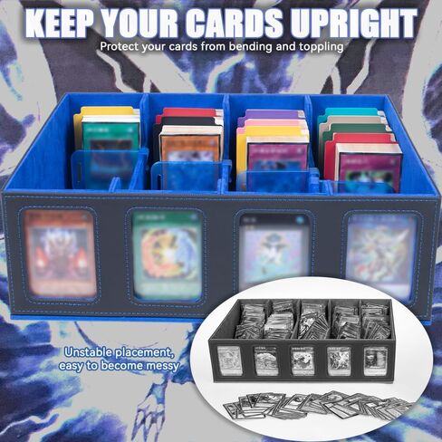 5-Row 3900+ Trading Card Storage Box for MTG, Card Deck Box with Snap-fit Design, 5 Card Sleeves, 10 Stoppers, 80 Dividers and 1 Dice Tray (Black-Grey) in Saudi Arabia