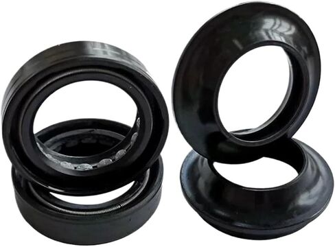 35x48x11 الجبهة صدمة شوكة المثبط مانع تسرب زيت العمود 35 48 غطاء غبار ل GR650 GS650 KATANA GS GR 650 GS650E GS650G (2 قطعة ختم 2 قطعة غطاء) in Kuwait