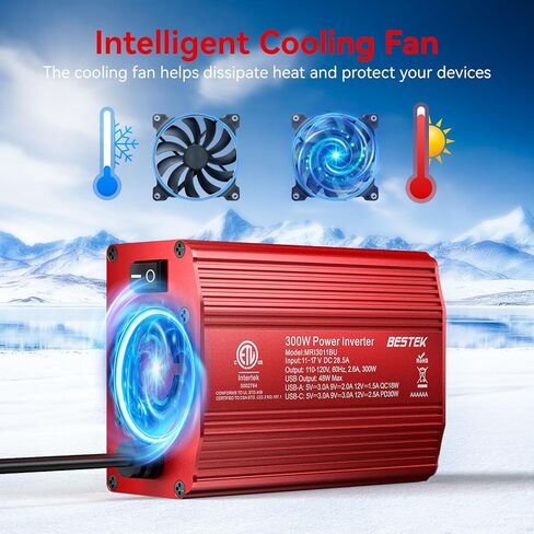 BESTEK 300W Power Inverter DC 12V to 110V AC Car Inverter with 4.2A Dual USB Car Adapter in Saudi Arabia