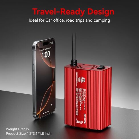 BESTEK 300W Power Inverter DC 12V to 110V AC Car Inverter with 4.2A Dual USB Car Adapter in Saudi Arabia