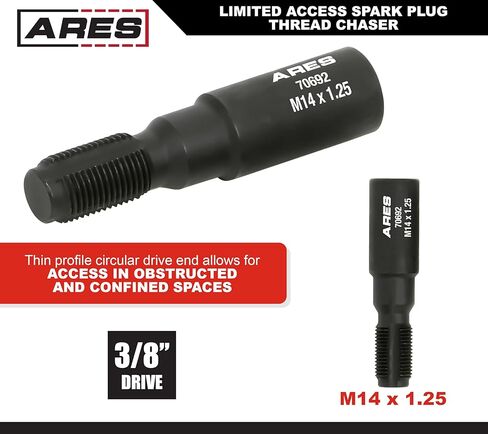 ARES 70692 - دواسة توصيل محدودة - تناسب المقابس مقاس M14 × 1.25 مم - مثالية لفتحات قابس الإشعال في مناطق محدودة ومحدودة الوصول in Saudi Arabia