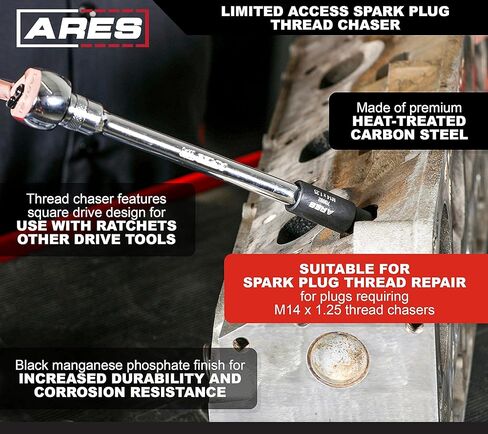 ARES 70692 - دواسة توصيل محدودة - تناسب المقابس مقاس M14 × 1.25 مم - مثالية لفتحات قابس الإشعال في مناطق محدودة ومحدودة الوصول in Saudi Arabia