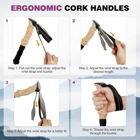 COVACURE Trekking Poles - Collapsible Walking Sticks for Hiking, Lightweight & Foldable Hiking Sticks for Travel, Essential Trekking Gear for Men and Women in Snow or on Trails in Saudi Arabia