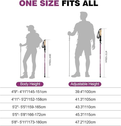 COVACURE Trekking Poles - Collapsible Walking Sticks for Hiking, Lightweight & Foldable Hiking Sticks for Travel, Essential Trekking Gear for Men and Women in Snow or on Trails in Saudi Arabia