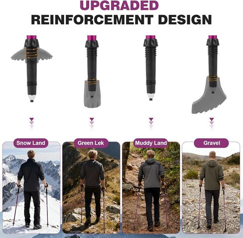 COVACURE Trekking Poles - Collapsible Walking Sticks for Hiking, Lightweight & Foldable Hiking Sticks for Travel, Essential Trekking Gear for Men and Women in Snow or on Trails in Saudi Arabia