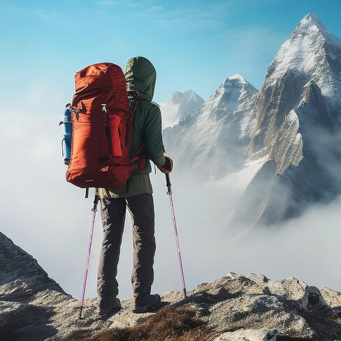 COVACURE Trekking Poles - Collapsible Walking Sticks for Hiking, Lightweight & Foldable Hiking Sticks for Travel, Essential Trekking Gear for Men and Women in Snow or on Trails in Saudi Arabia