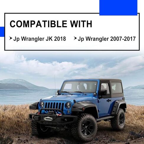غطاء ذراع ممسحة الزجاج الأمامي الخلفي متوافق مع Jp Wrangler 2007-2017 Jp Wrangler JK 2018 استبدال رقم OE #68002491AA (قطعة واحدة أسود) in Saudi Arabia