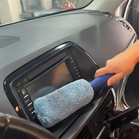 Car Wheel Cleaning Brush, Handle Motorcycle Washing Cleaning Tools, Soft Reusable Clean Tool for Cars Wash Shop (Blue) in Saudi Arabia